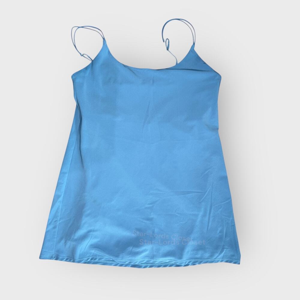 Abercrombie & Fitch Blue Large Soft Girl Athleisure Mini Dress Adjustable Straps